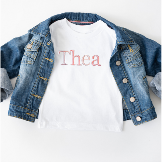 🌸 Kids Custom Embroidered Kids' Top - Pink mix🌷3-13 years