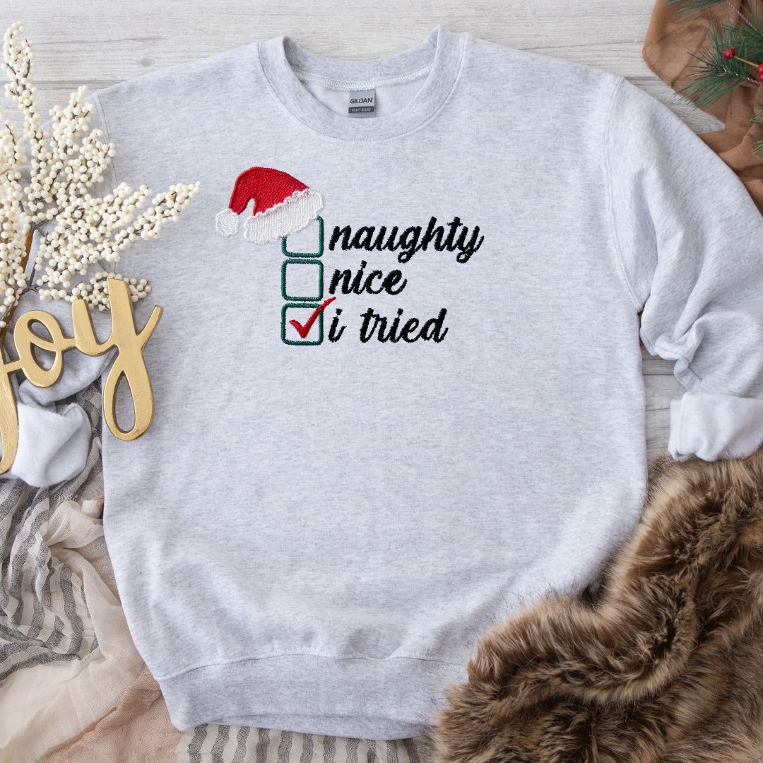 Christmas Jumper "I tried" AGE 1-14 years