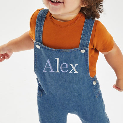 🌈 Personalised Dungarees any Name, initial or Age choose your threads🧵