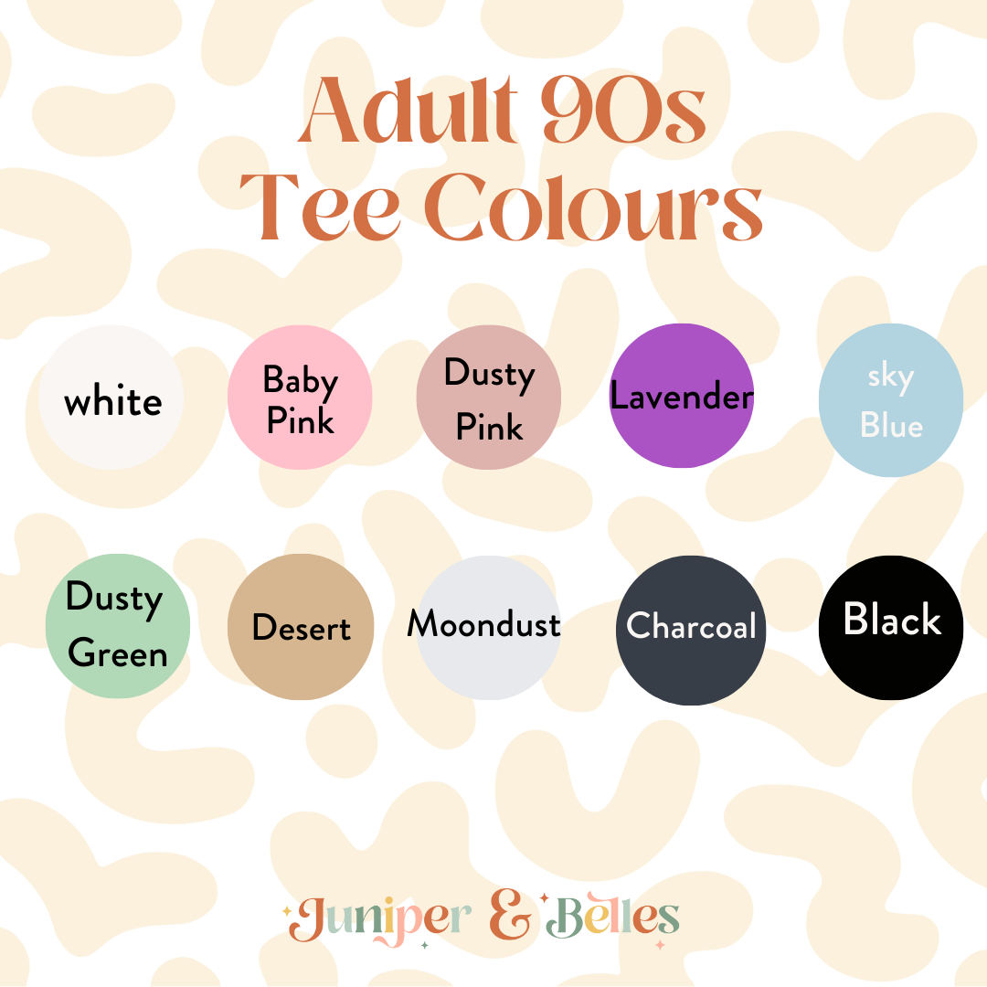 ADULT 90s toy Rad Retro Vibes 90s-Inspired Embroidered T-Shirt 🌈 | 100% Cotton | Choose from 10 Groovy Colours! 🎨Pinks