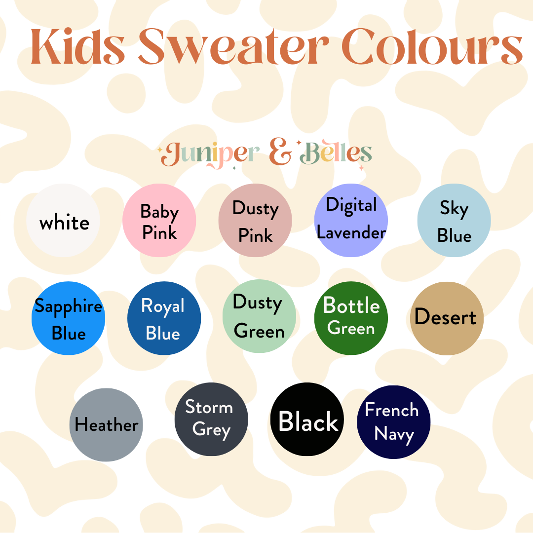 🌟 Custom Embroidered Kids' Sweater - Make It Yours! 🌈 RETRO RAINBOW Thread mix