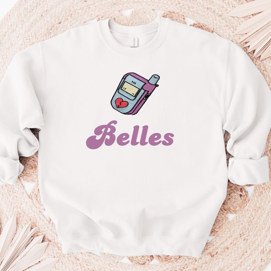 ☎️"Rad 90s Vibes! Personalised Kids sweater with Embroidered Flip Phone 📞 | 100% Cotton | Retro Cool for Your Little Trendsetter"