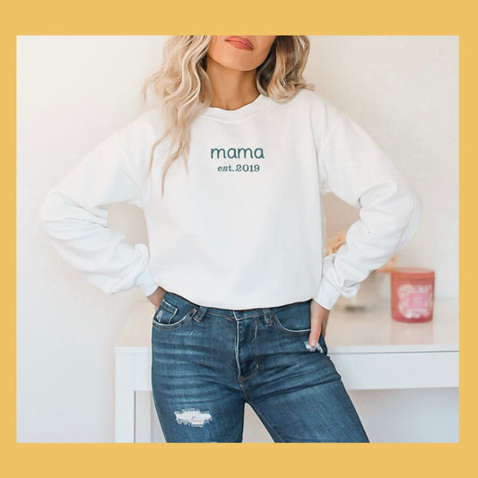 🕰️ Timeless Love: Mama's Year-Embroidered Sweaters 🌼