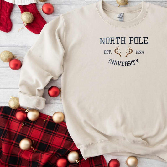 kids christmas Jumper Sweater North Pole University
