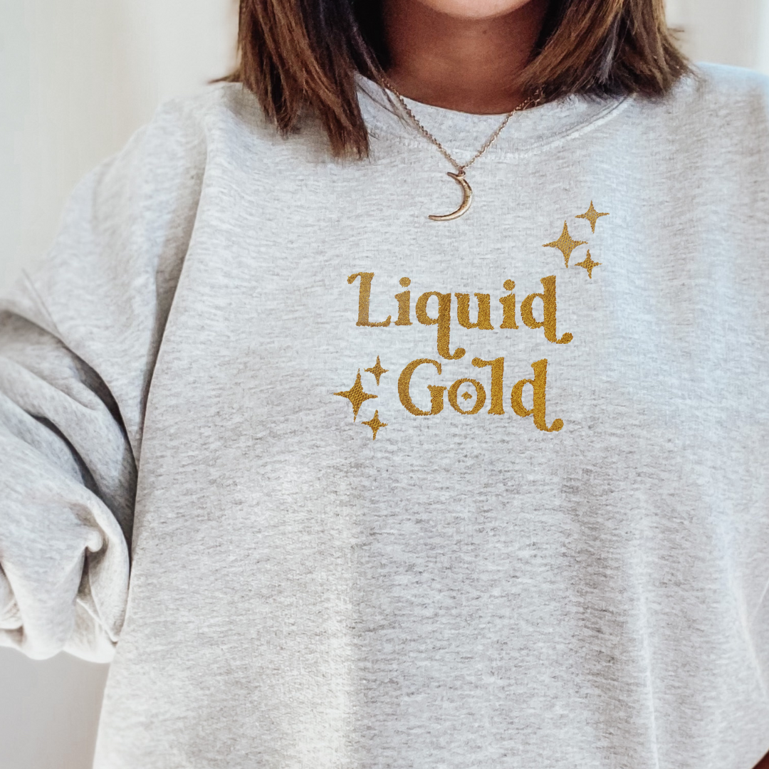 Liquid Gold Rock Sweater Breastfeeding awareness sweater
