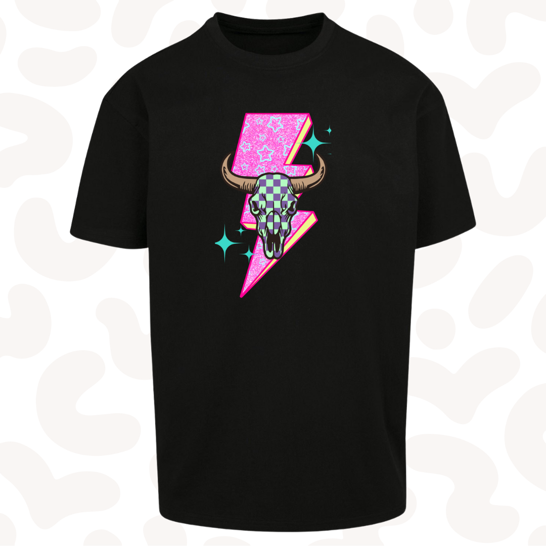 Adult Graphic T-shirt Lightning Cowboy Grunge Heavyweight - sizes XS-5XL