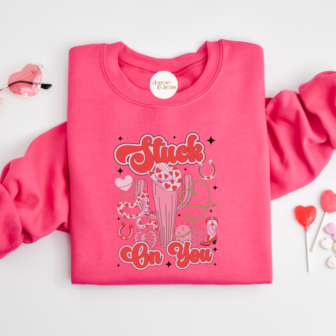 Adults Valentines Sweater STUCK ON YOU Unisex S-5XL