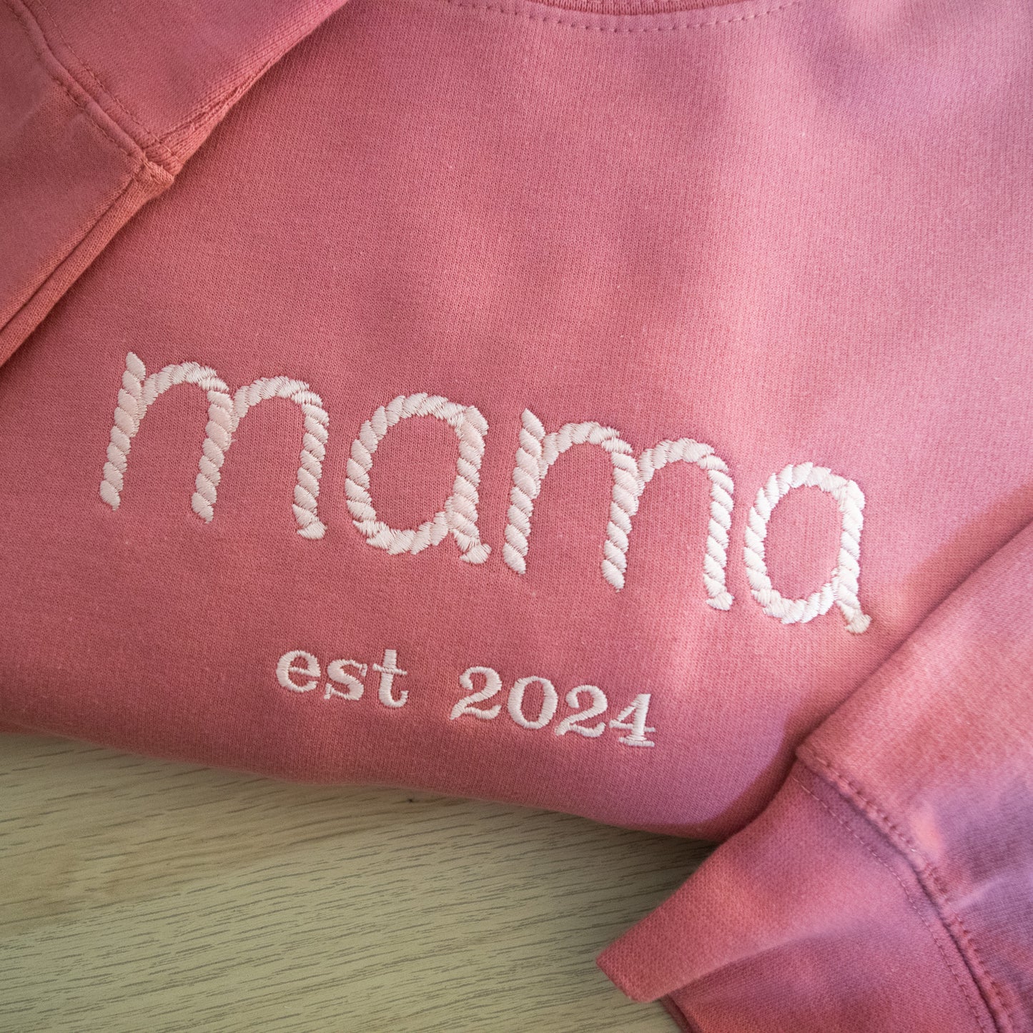 Mama sweater rope font with year personalisation