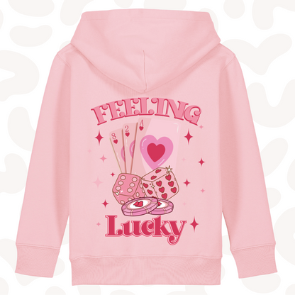 Girls Graphic Hoodie - feeling lucky - 6 hoodie colour options