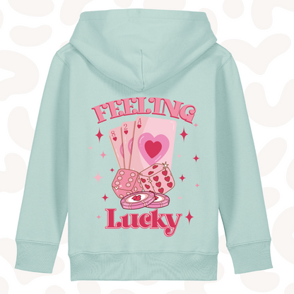 Girls Graphic Hoodie - feeling lucky - 6 hoodie colour options