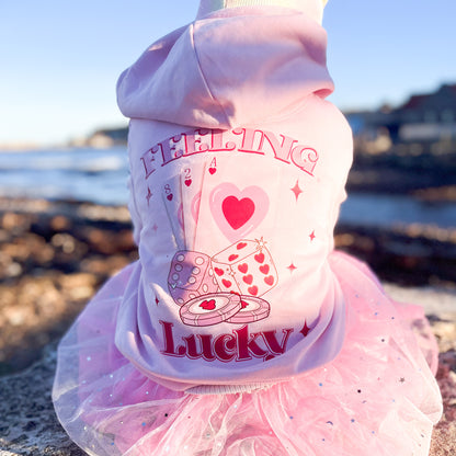 Girls Graphic Hoodie - feeling lucky - 6 hoodie colour options