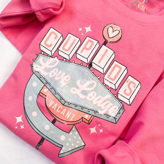 Valentines Sweater cupids love lodge  Unisex adults S-5XL