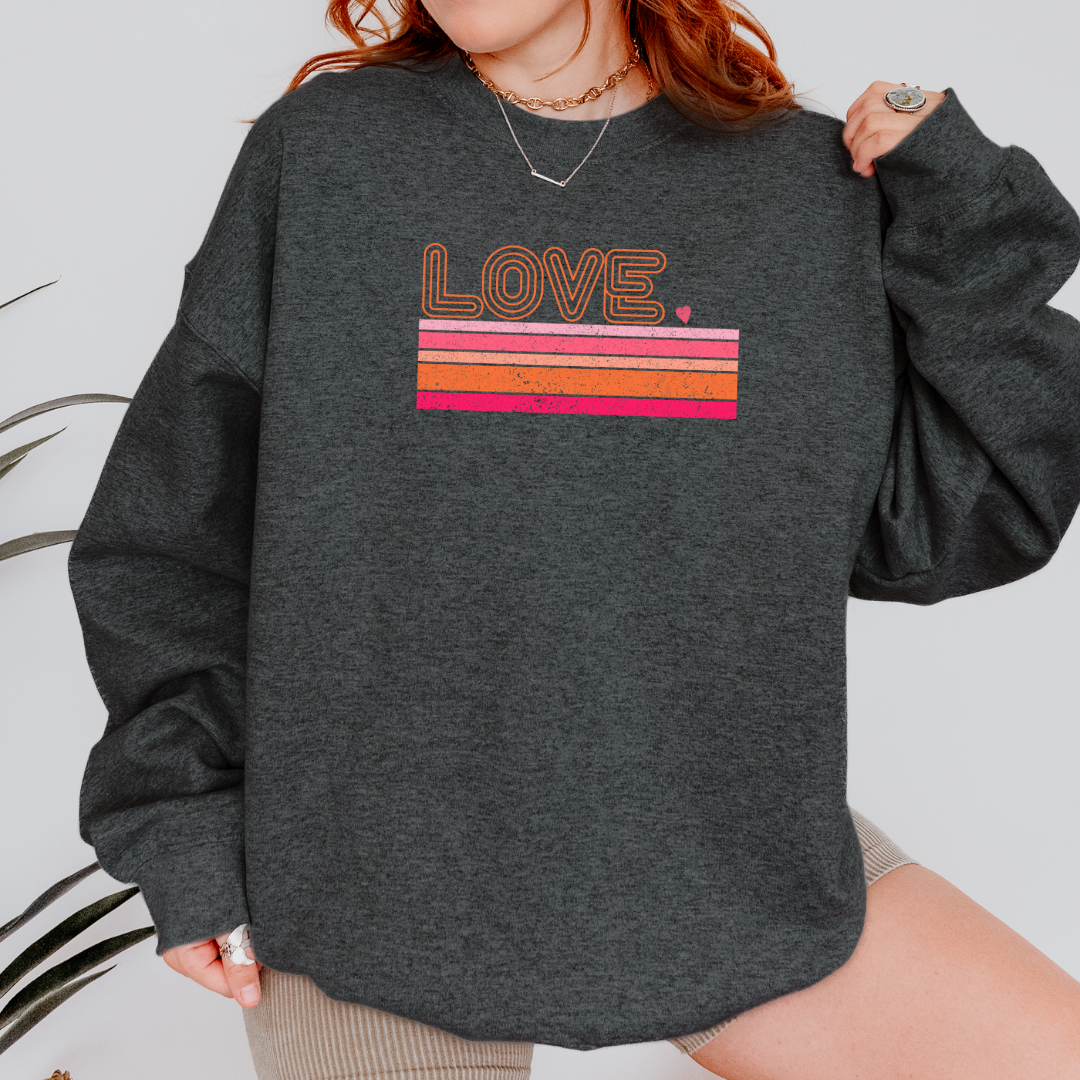 Valentines Sweater retro love printed Unisex adults S-5XL