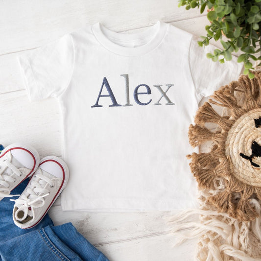 Personalised infant T-shirt Embroidered - Mono Mix