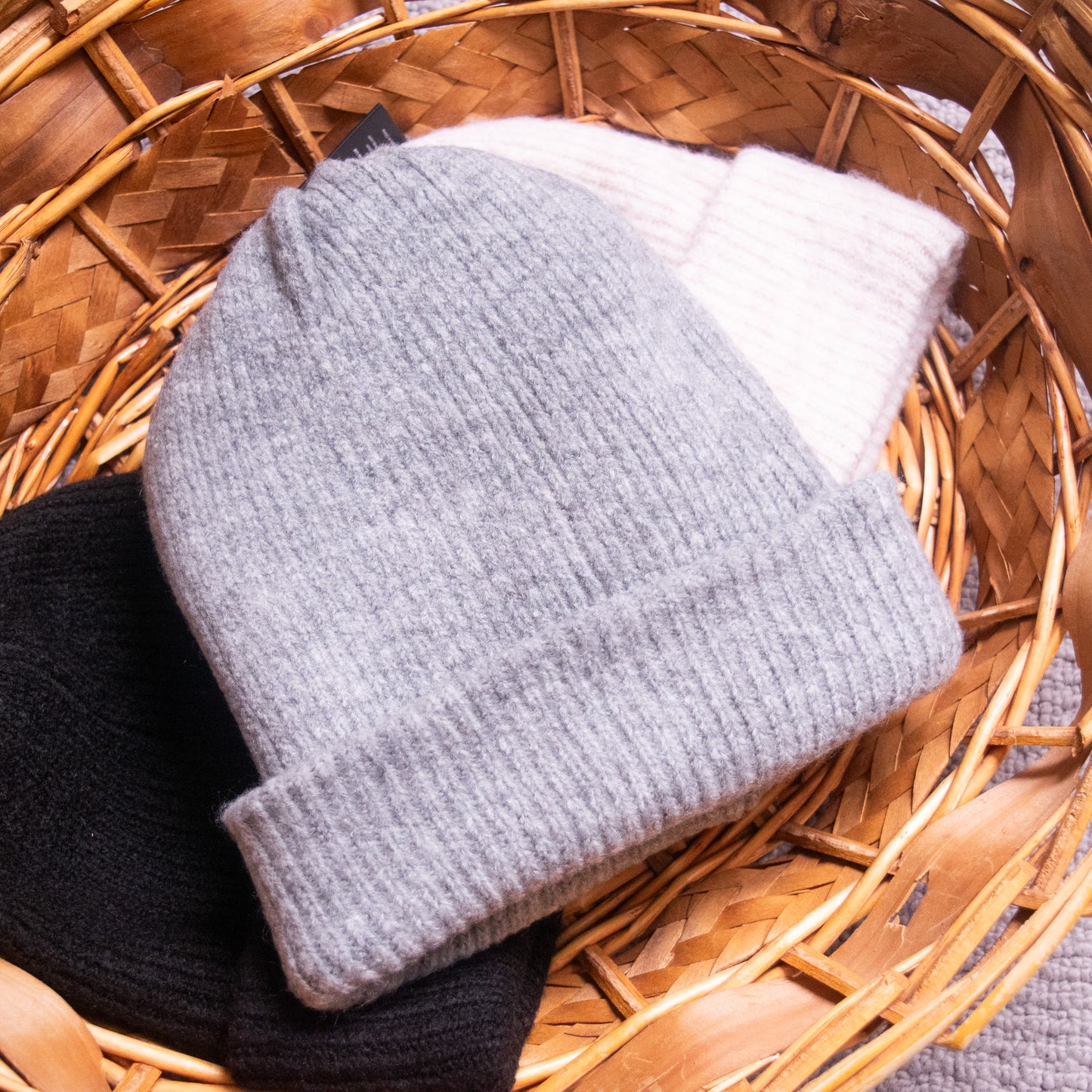 Personalised initials Cosy Ribbed Beanie Hat (One Size)