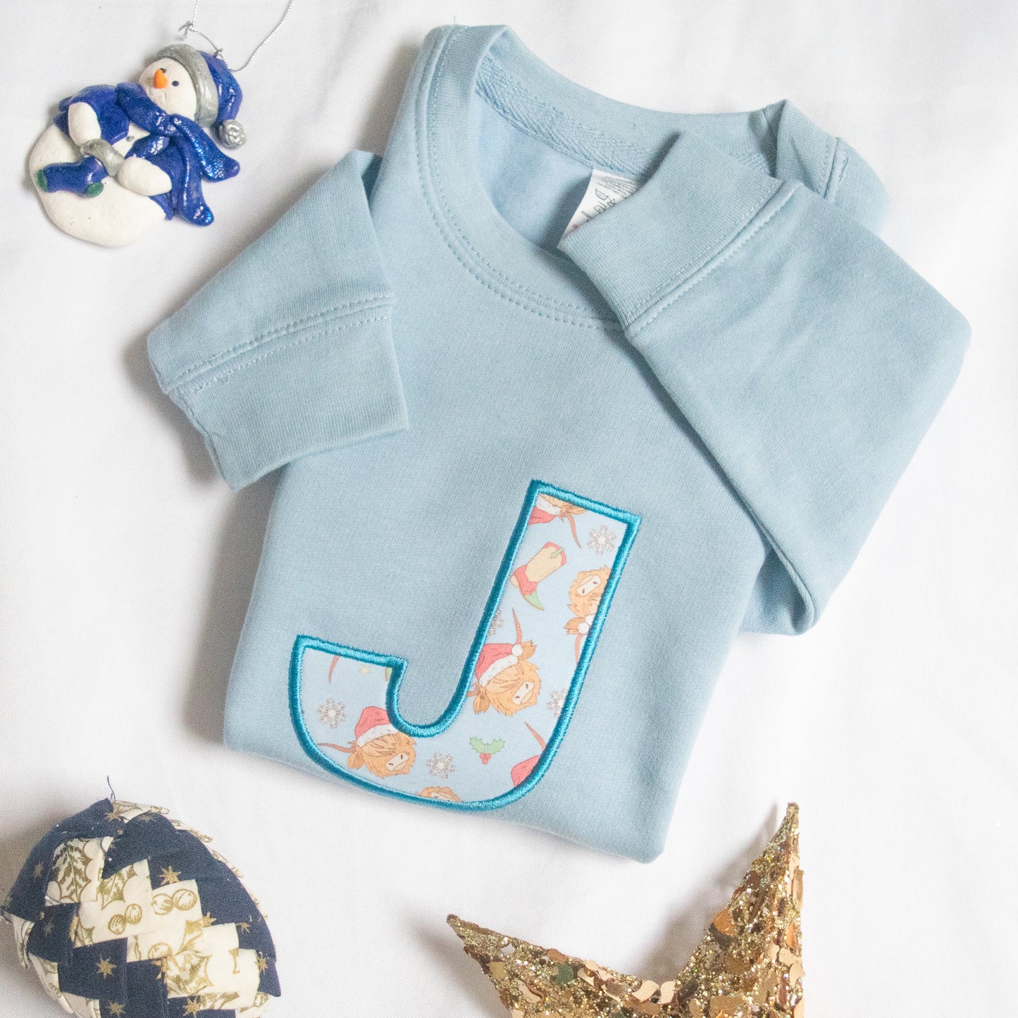 Blue Christmas coo's Initial Jumper