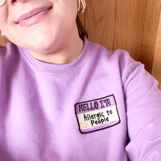 👋😷 'Hello, I'm Allergic to People' Sweater - Cosy Adult Knitwear for Socially awkward peeps ✌🏼