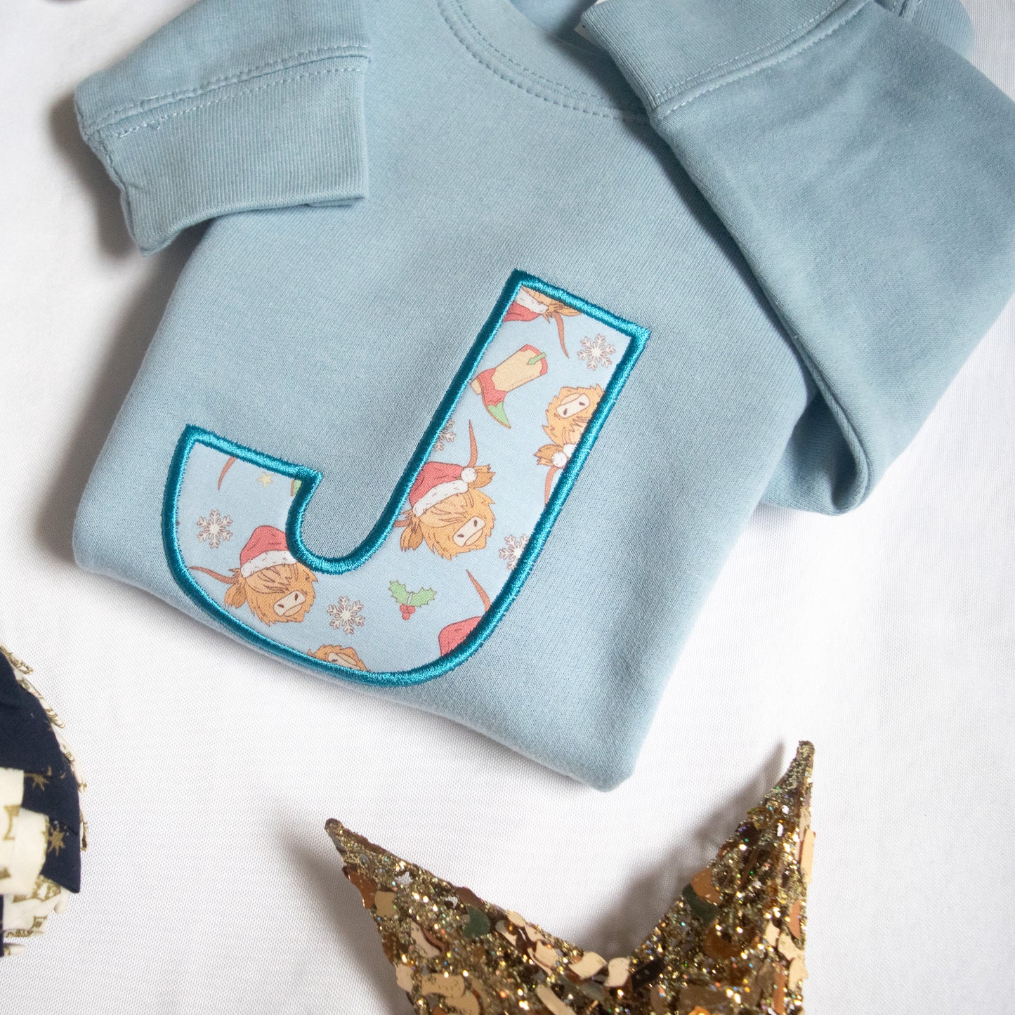 Blue Christmas coo's Initial Jumper