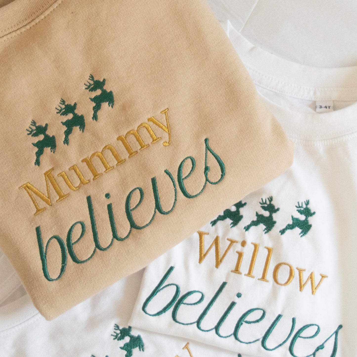 🦌 Festive Reindeer Christmas Top for Name Believers (Sizes XS-XXL)"