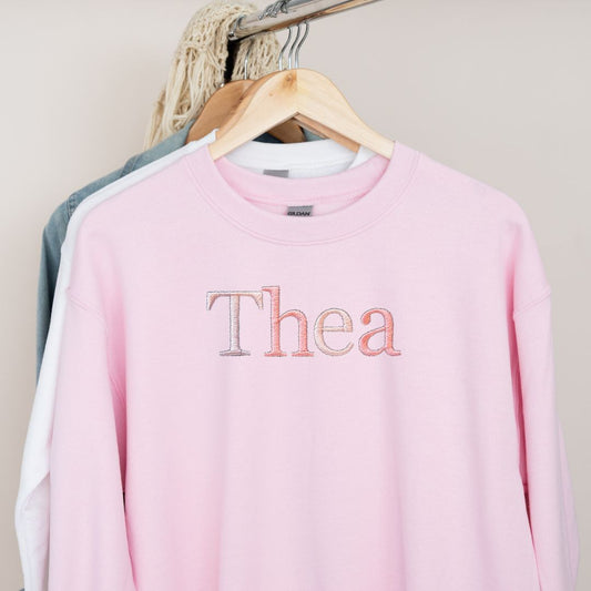 🌟 Custom Embroidered Kids' Sweater - Make It Yours! 🧵Pink mix 💞