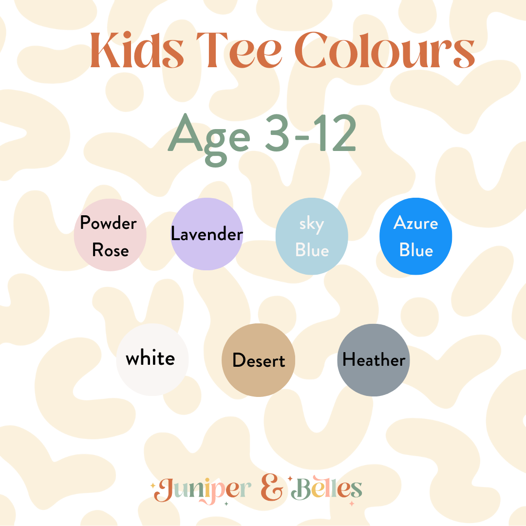 Personalised KIDS T-shirt Embroidered - Green Mix 3-13 YEARS