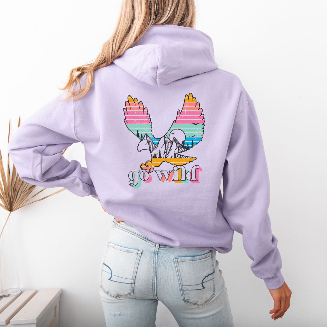 women's graphic hoodie -  go wild western Small - 3XL