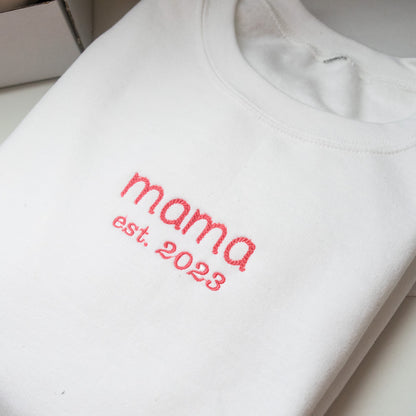Mama sweater rope font with year personalisation