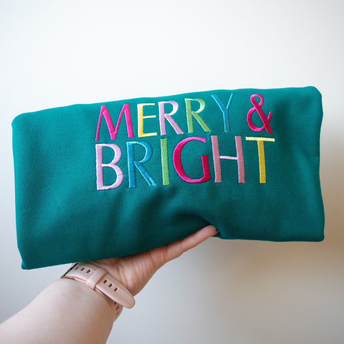 Merry & Bright Bold text unisex Adult Christmas Jumper sizes up to 5XL