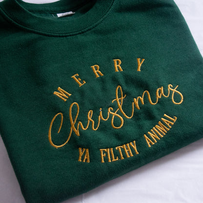 kids christmas Sweater Jumper Merry Christmas ya filthy animal
