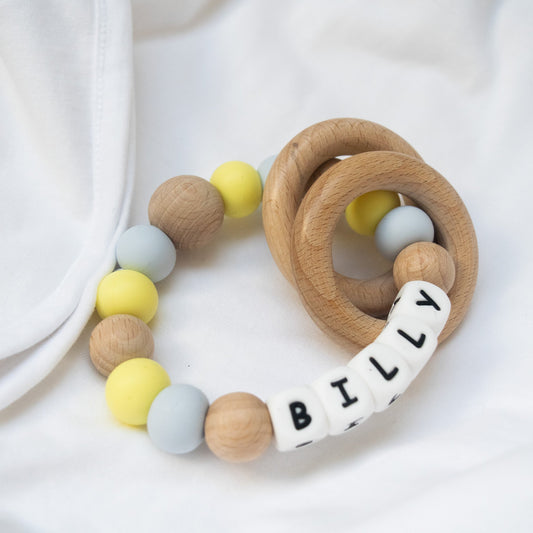 Personalised Teether - Blue & Yellow