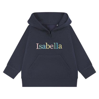 🌟 Personalised Embroidered Infant HOODIE - Customisable Name/colours - Sustainable - Ages Newborn to 6 🌈