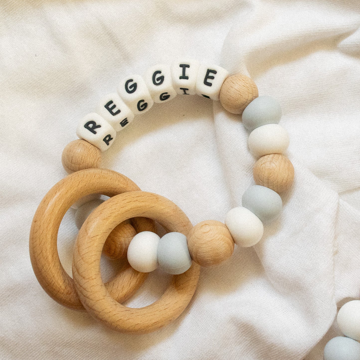 Personalised Teether for baby - 🤍 White collection 6 colour options 🎨