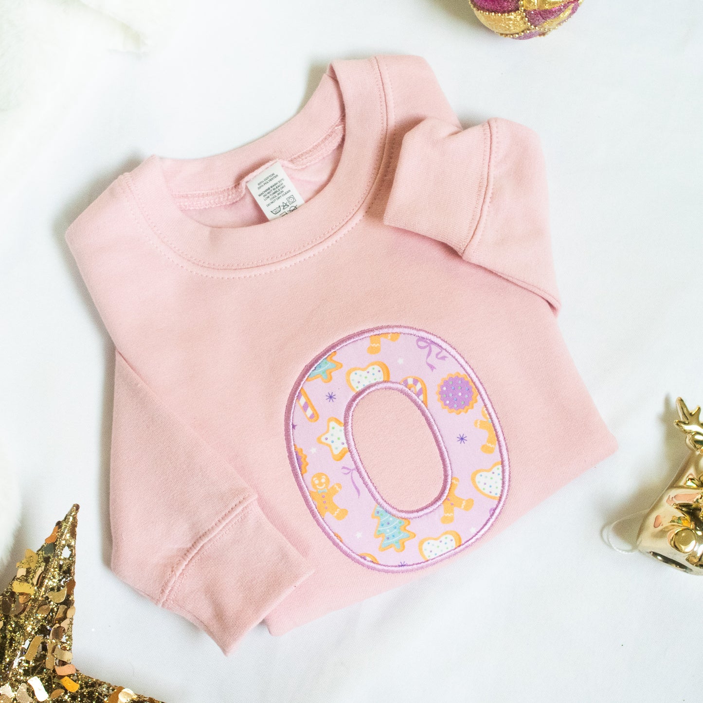Pink Ginger bread  Initial Christmas Jumper
