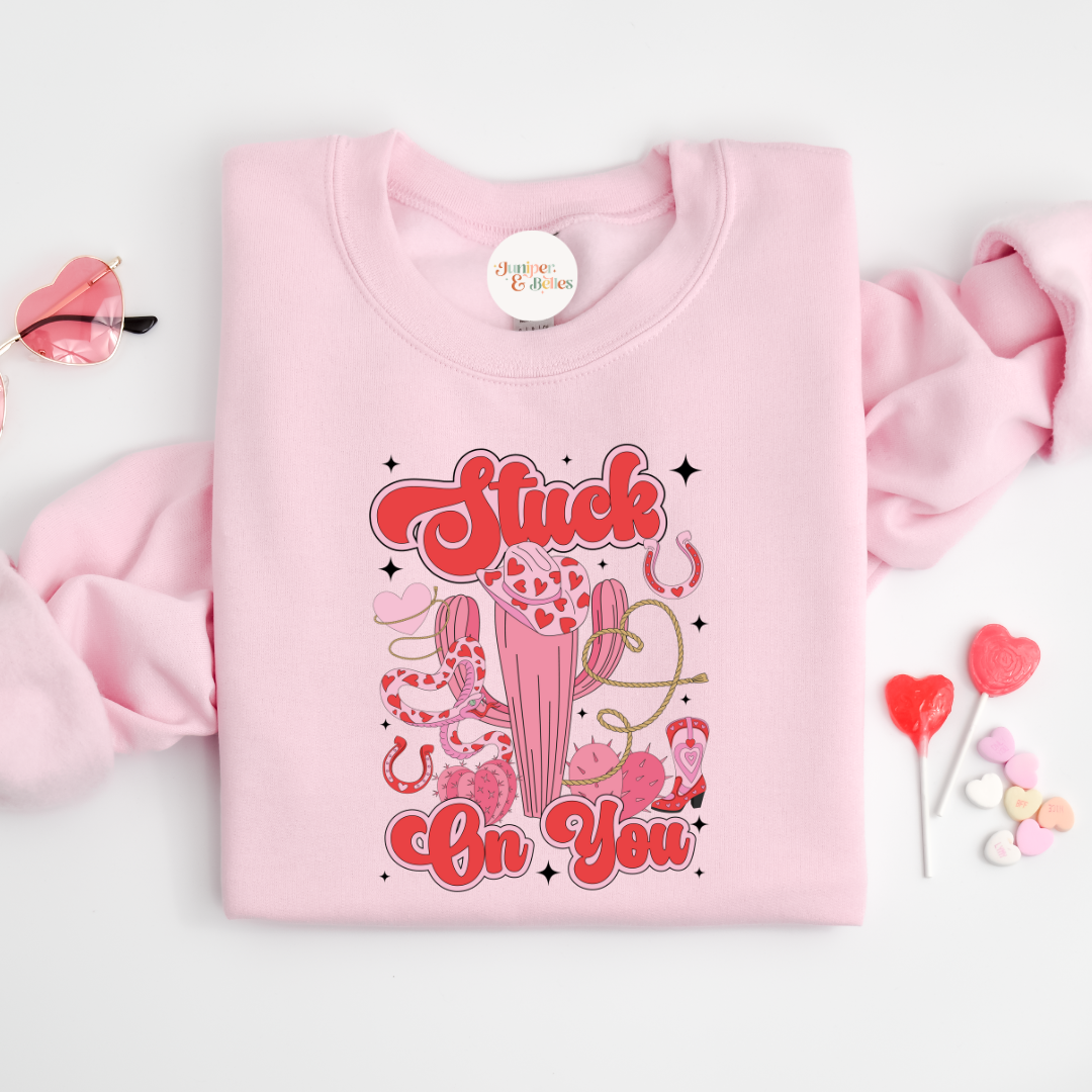 Adults Valentines Sweater STUCK ON YOU Unisex S-5XL
