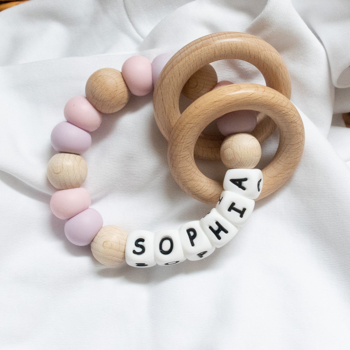 Personalised Teether Pink & Lilac