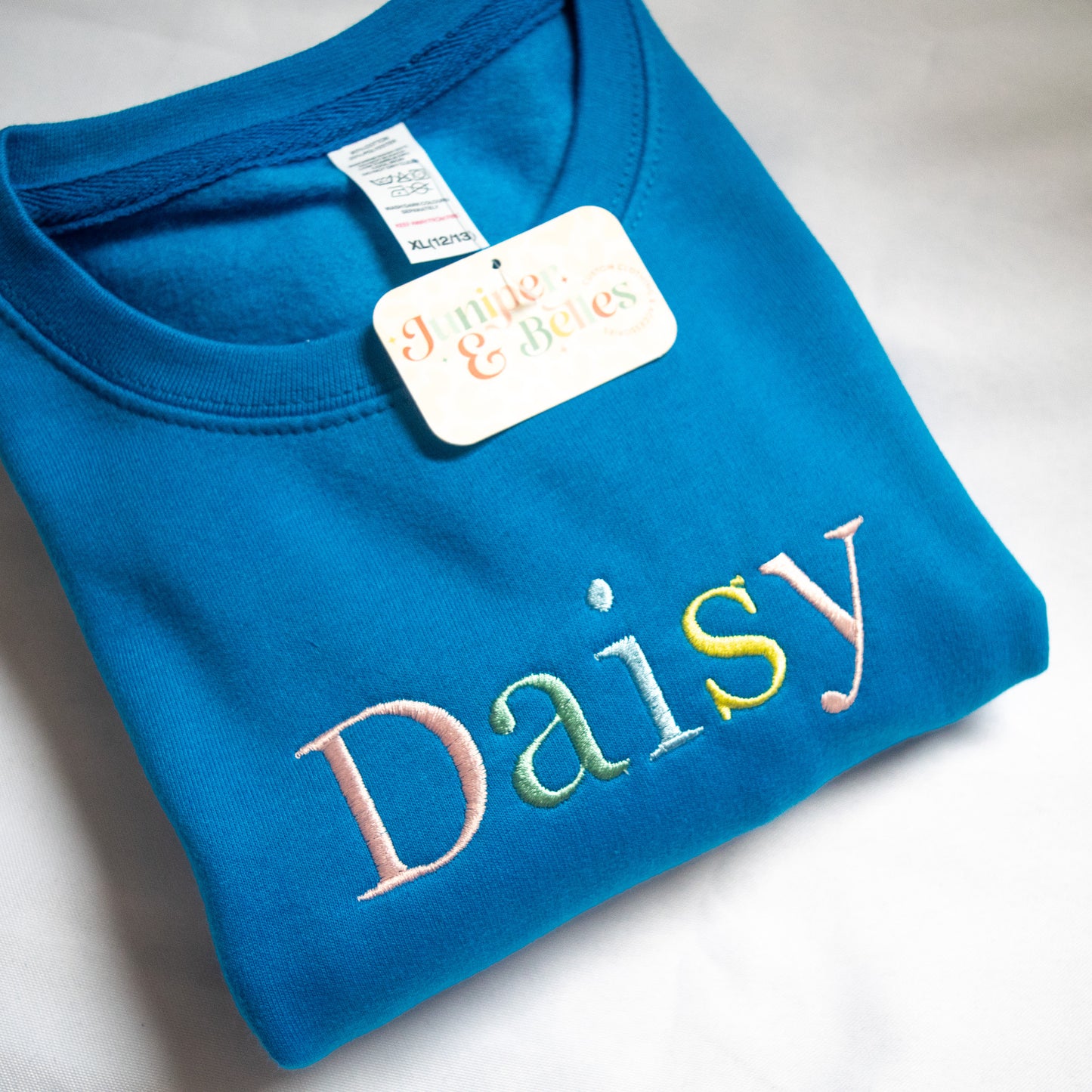 🌟 Custom Embroidered Kids' Sweater - Make It Yours! 🌈 RAINBOW Thread mix