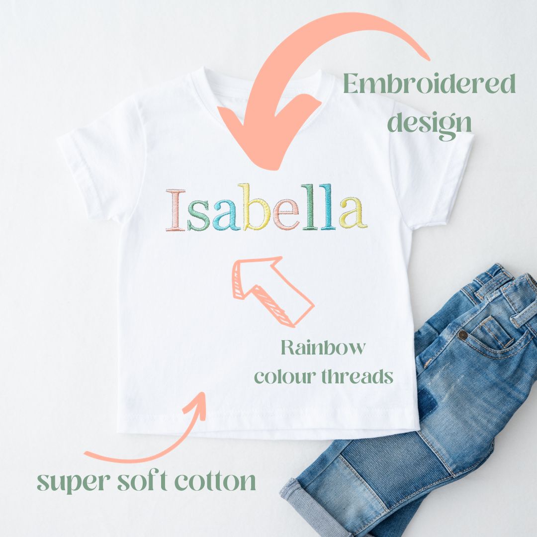 🌈Infant  Custom Embroidered Kids' Top - Rainbow mix  🦄 newborn - 3 years