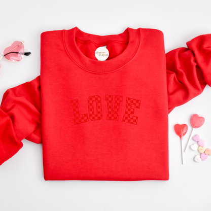 Adults Valentines Sweater checkered love red print Unisex adults S-5XL