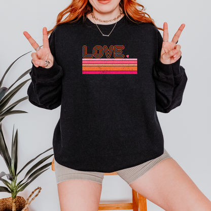 Valentines Sweater retro love printed Unisex adults S-5XL