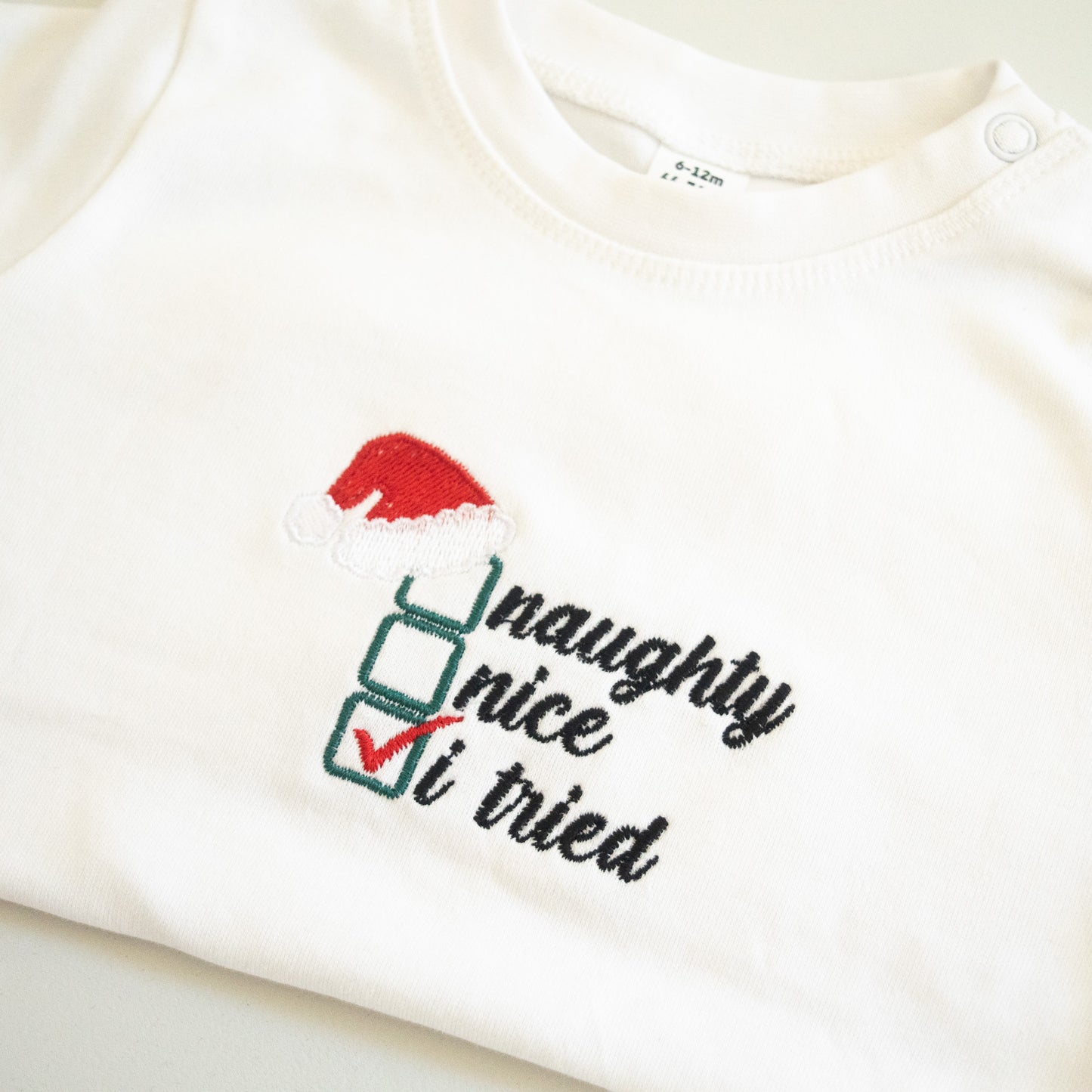 KIDS 📜 Naughty List, Nice List, ✅ I Tried Christmas T-Shirt
