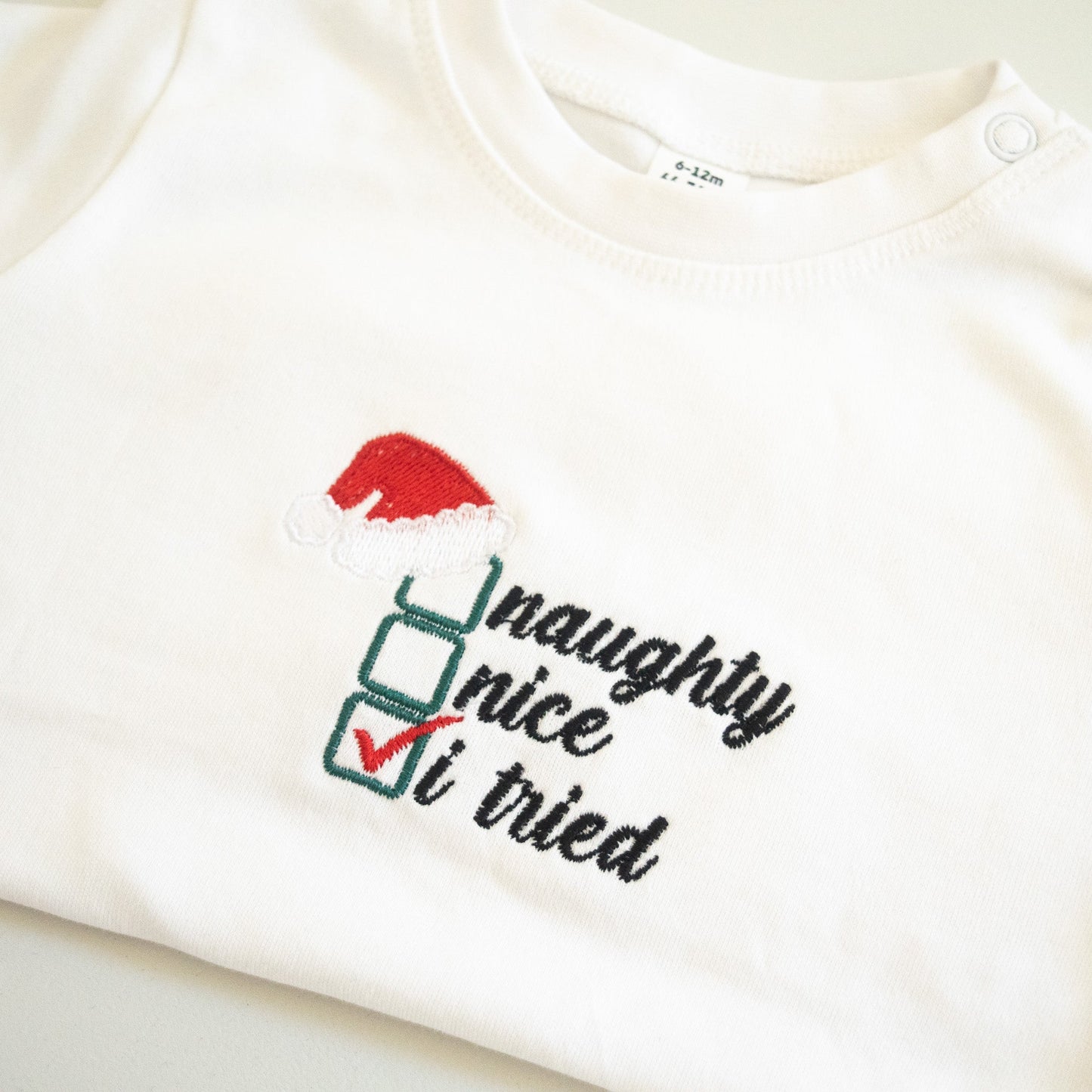 ADULT 📜 Naughty List, Nice List, ✅ I Tried Christmas T-Shirt