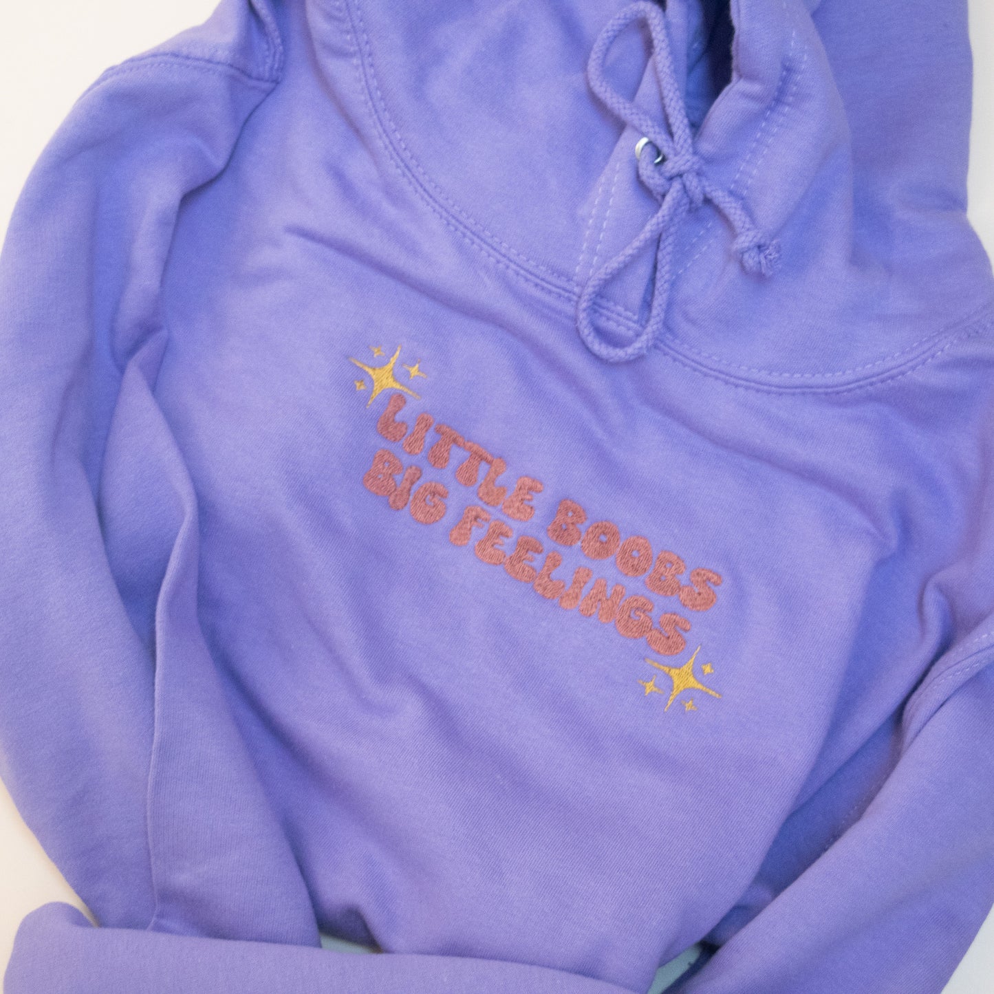 👩‍❤️‍💋‍👩Embrace the A-Cup Adventure: 'Small Boobs, Big Feelings' Embroidered Hoodie