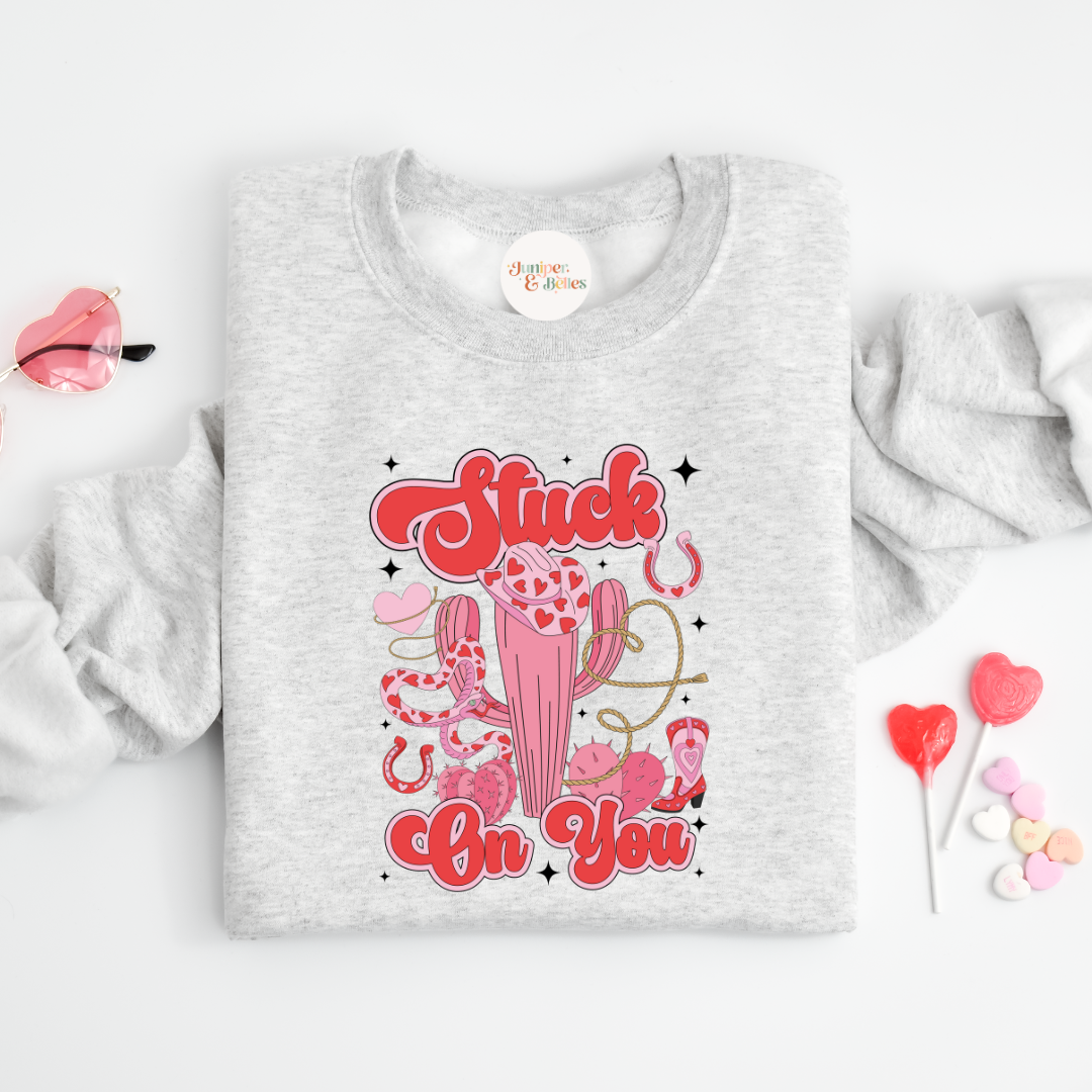Adults Valentines Sweater STUCK ON YOU Unisex S-5XL