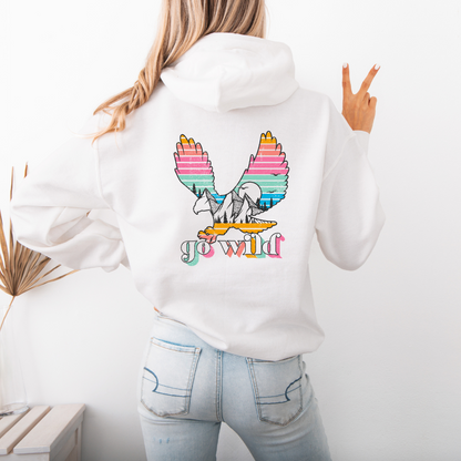 women's graphic hoodie -  go wild western Small - 3XL