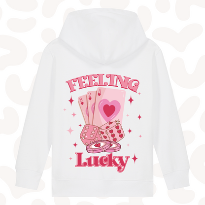 Girls Graphic Hoodie - feeling lucky - 6 hoodie colour options
