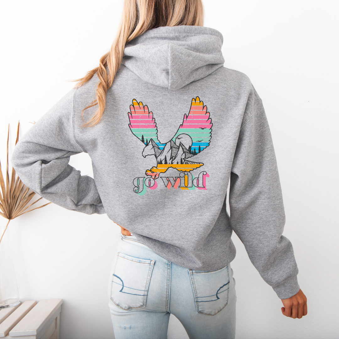 women's graphic hoodie -  go wild western Small - 3XL