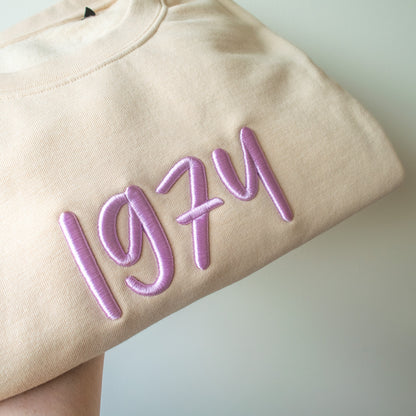 Year Sweater 3d Puff Embroidery