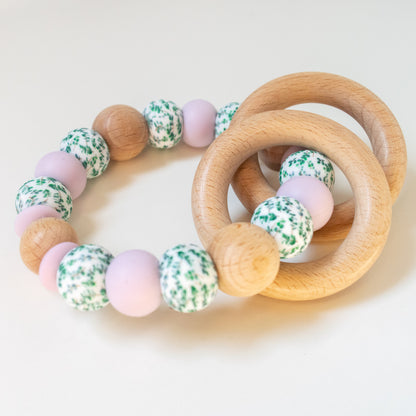 Non-Personalised Teething Rattle - The Botanical Leaves Collection