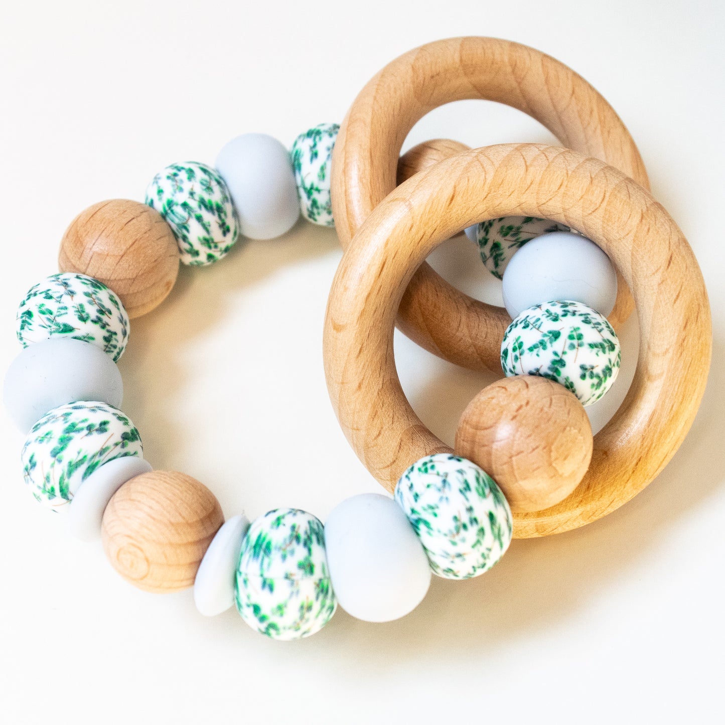 Non-Personalised Teething Rattle - The Botanical Leaves Collection