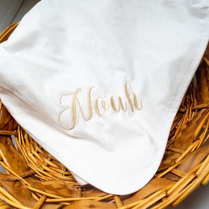 100% cotton Embroidered blanket - single name